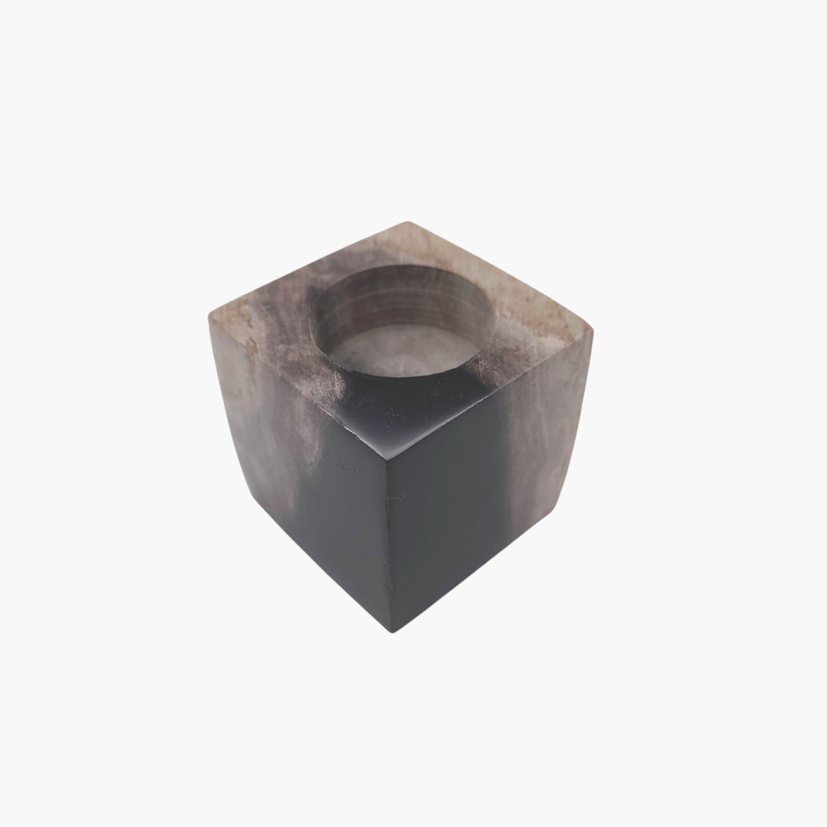 Fyrfadsstage i Forstenet Træ – 6 × 6 cm