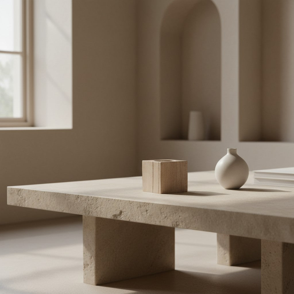 Fyrfadsstage i Forstenet Træ – 6 × 6 cm