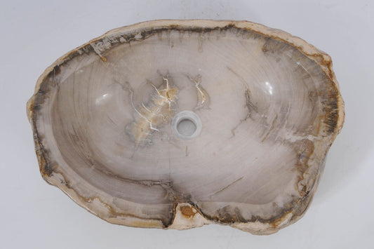 Håndvask i lyse beige nuancer med gyldne årer